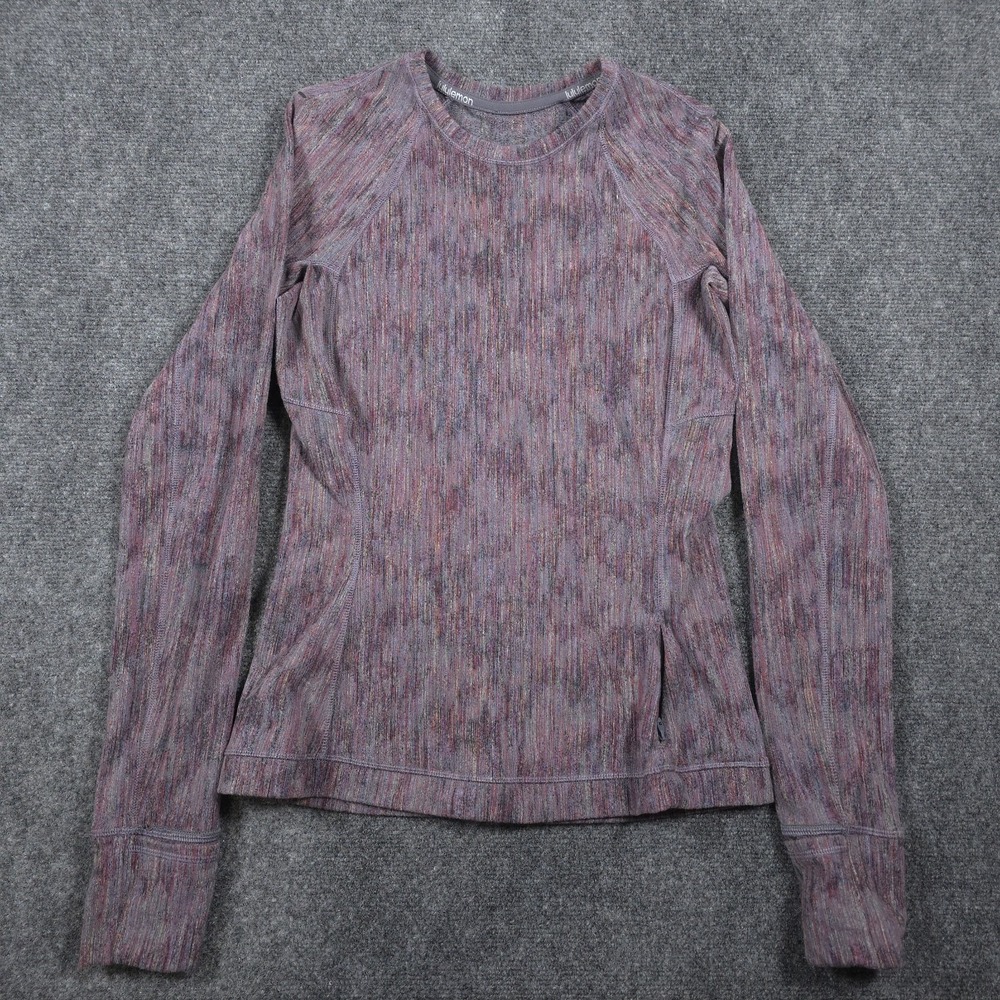 Lululemon Rulu Run Sweatshirt Womens 4 Multicolor Running Long Sleeve Crew Neck